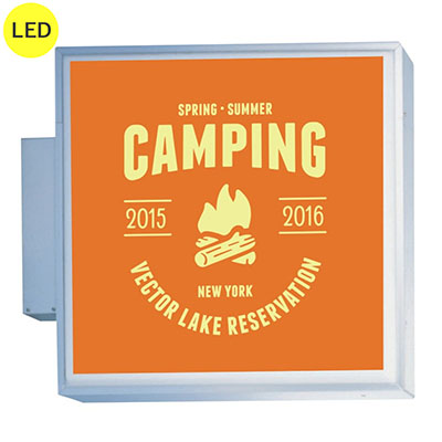 袖（突出し）看板】三和サインワークス 303角アルミLED LLT11-46 W900