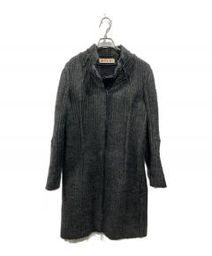 中古・古着通販】MARNI (マルニ) ツイードステンカラーコート ブラック