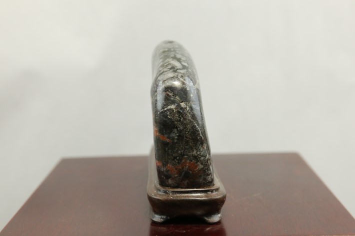 菊花石（台座付) A3660☆根尾谷産 添景 添配 水石 盆石 鑑賞石☆「送料