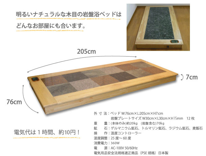 日本製】オリジナル岩盤浴ベッド【組み合わせ自由】【送料無料・安心5