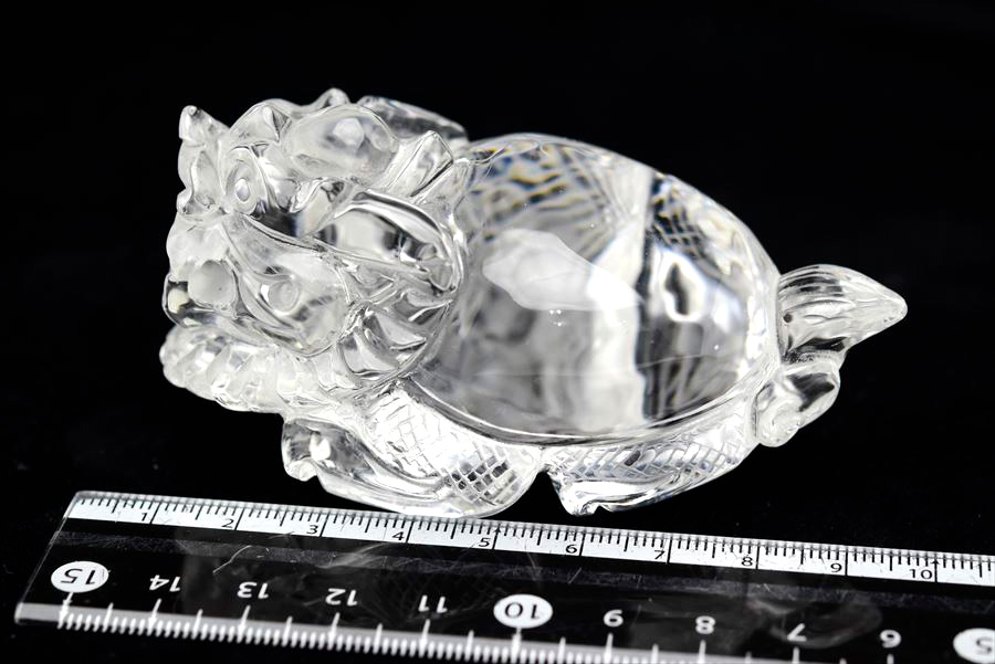 龍亀（ロングイ）天然水晶【約204.7g】◇透明・美品・正財運を高める