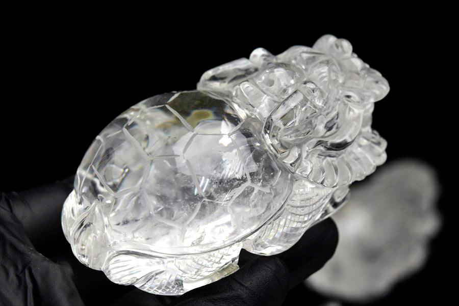 龍亀（ロングイ）天然水晶【約291.2g】◇透明・美品・正財運を高める