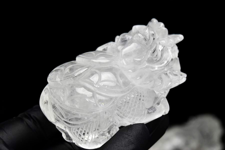 龍亀（ロングイ）天然水晶【約224.5g】◇透明・美品・正財運を高める