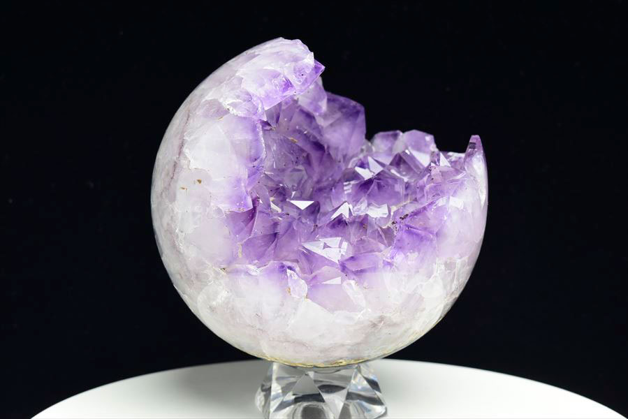 アメジスト 笑口丸玉（クラスター丸玉）ジオード｜アメジスト丸玉