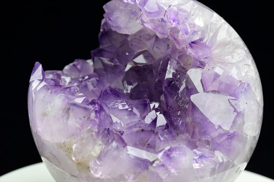 アメジスト 笑口丸玉（クラスター丸玉）ジオード｜アメジスト丸玉