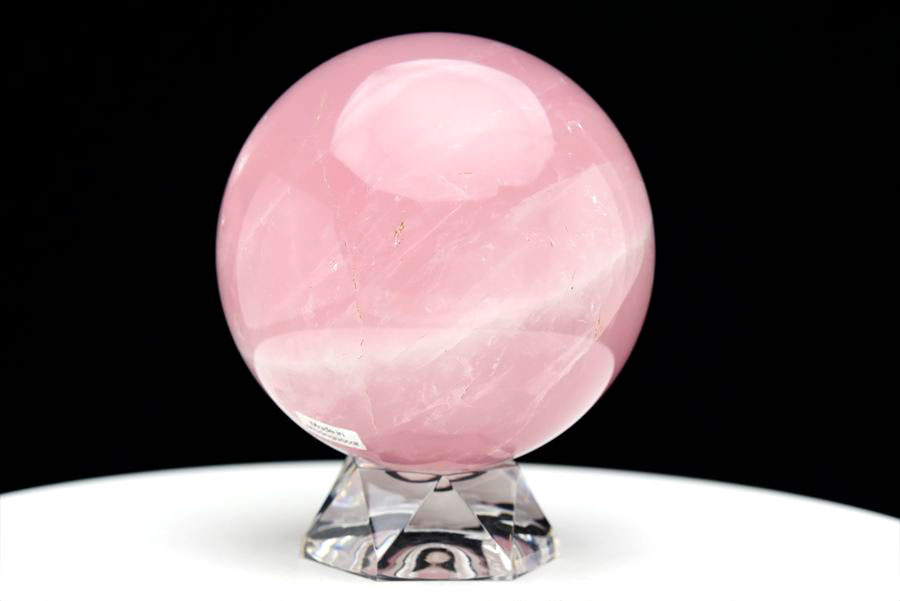 ローズクォーツ 丸玉 置物｜マダガスカル産｜紅石英｜紅水晶