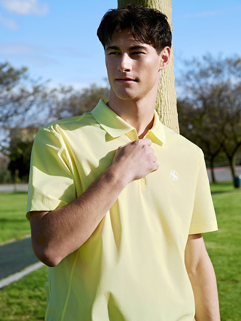 XEXYMENS XGMST01J2 エアホール ハーフジップアップ ポロシャツ 半袖