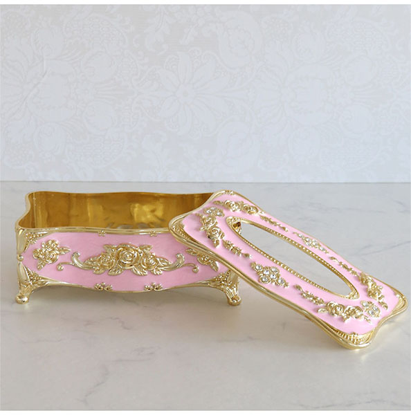 ロココ調 シンデレラのティッシュケース（ピンク）｜Y-KAGU(輸入家具屋