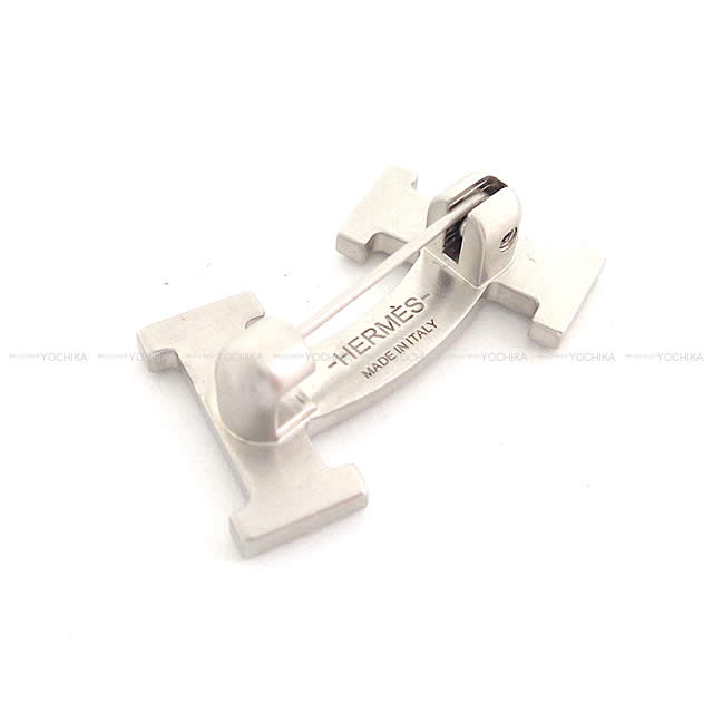 HERMES エルメス ブローチ スマイル パラディウム ブロッセ マット