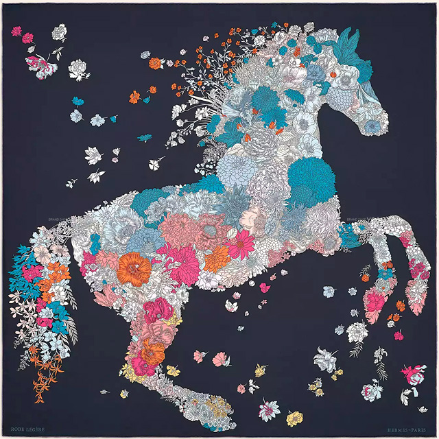 2022年秋冬 HERMES エルメス スカーフ カレ90 ローブレジェール マリン