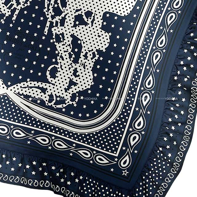 HERMES エルメス スカーフ カレ70 フリル ブリッドドゥガラ バンダナ