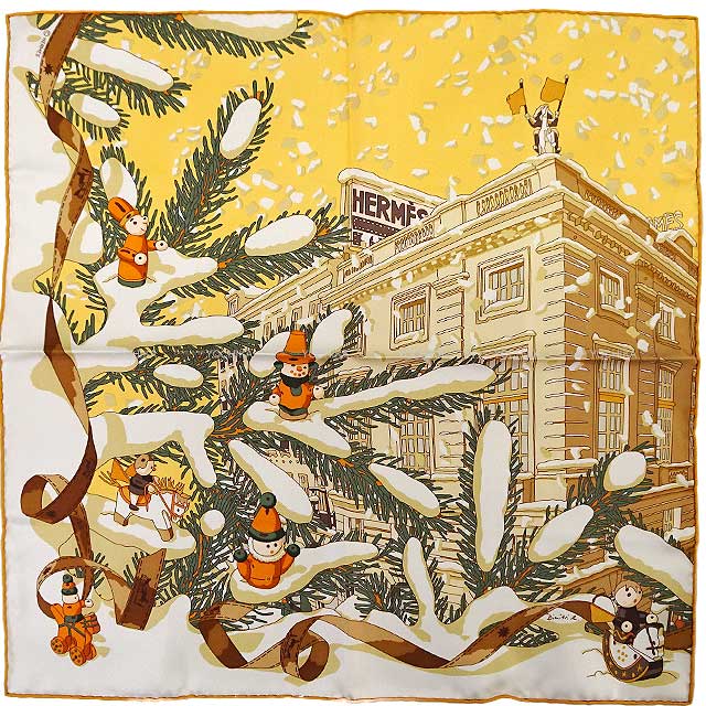 あき＊【HERMES スカーフ】ネイティブアメリカン風スカーフ エルメス