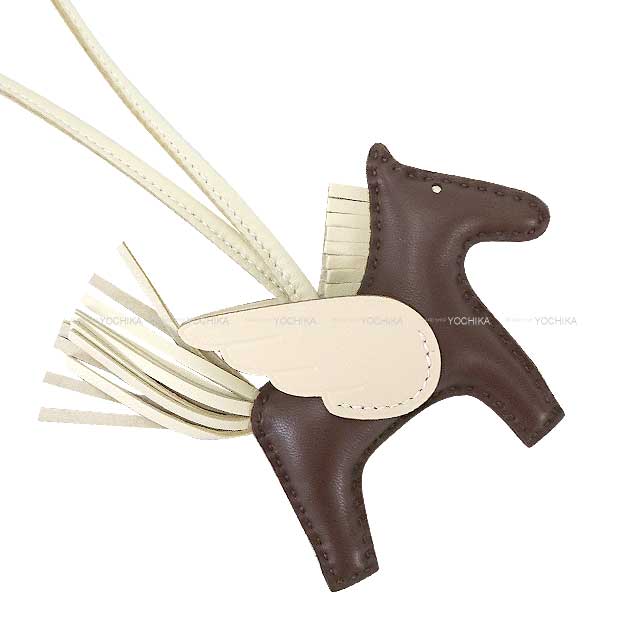 HERMES エルメス バッグチャーム ロデオ ペガサス PM ショコラ/クレ