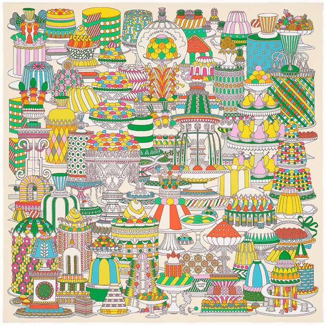 HERMES エルメス スカーフ カレ90 パティスリーフランセーズ バニラ