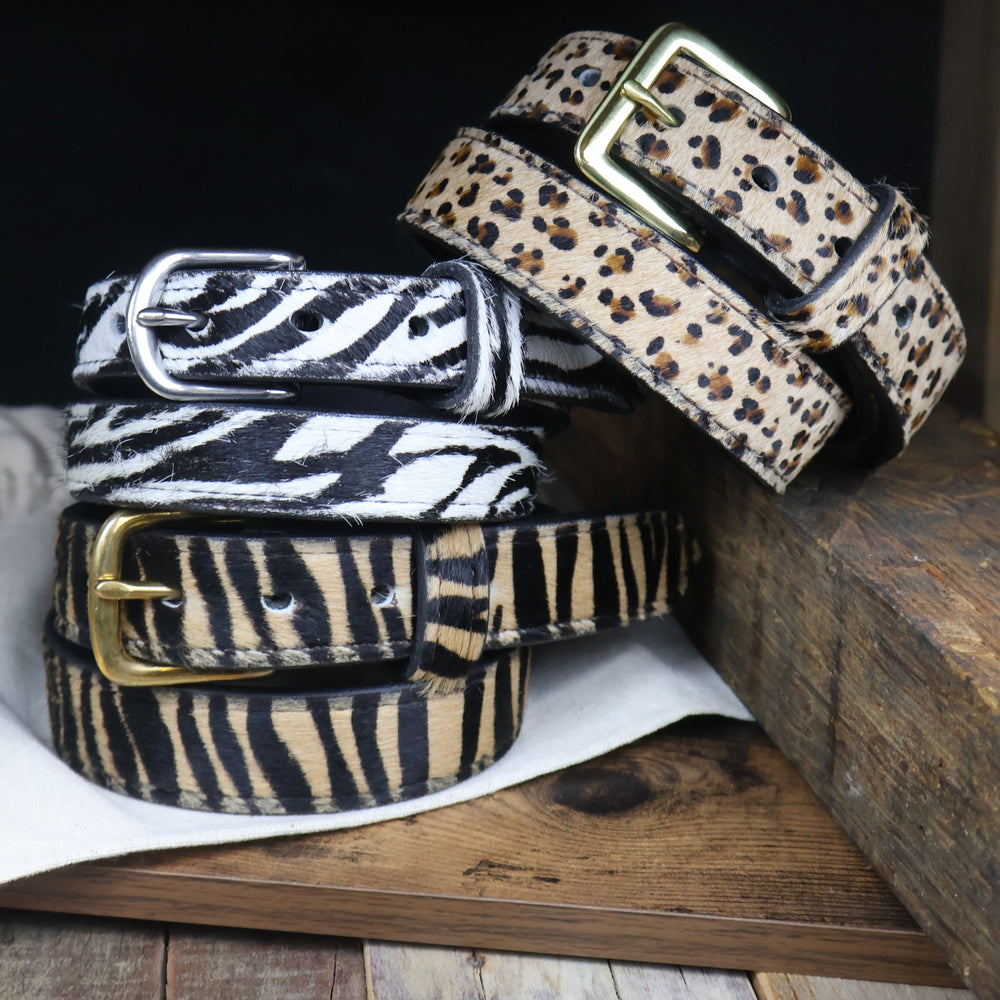 Furry Zebra Print Leather Belt - Amish Handmade – Yoder Leather