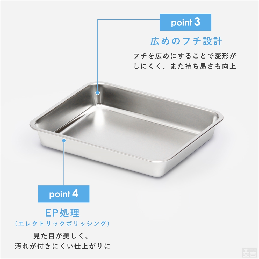 ステンレスバット 深型 (6枚取サイズ) - 厨房機器専門店 安吉