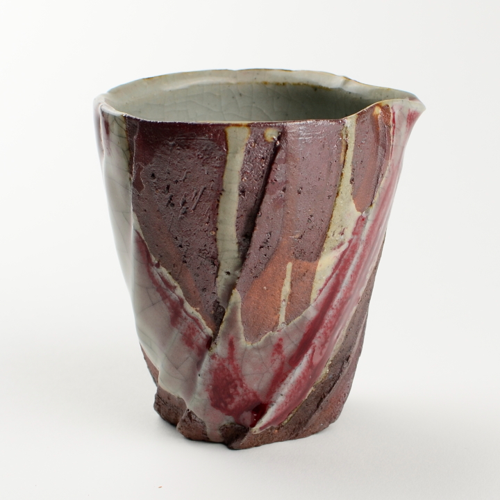 ぐい呑み・片口3点セット（青磁辰砂）_省三窯 市野秀作 作