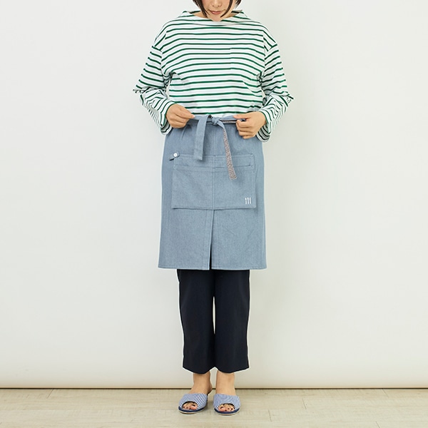 デニムギャルソン(ネイビー)｜ギャルソンエプロン｜料理家 栗原はるみ