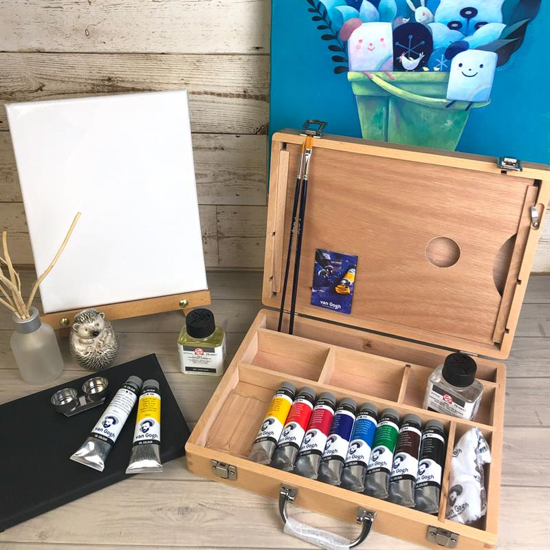 ゆめ画材 オリジナル ヴァンゴッホ 油絵セット 木箱入り | ゆめ画材