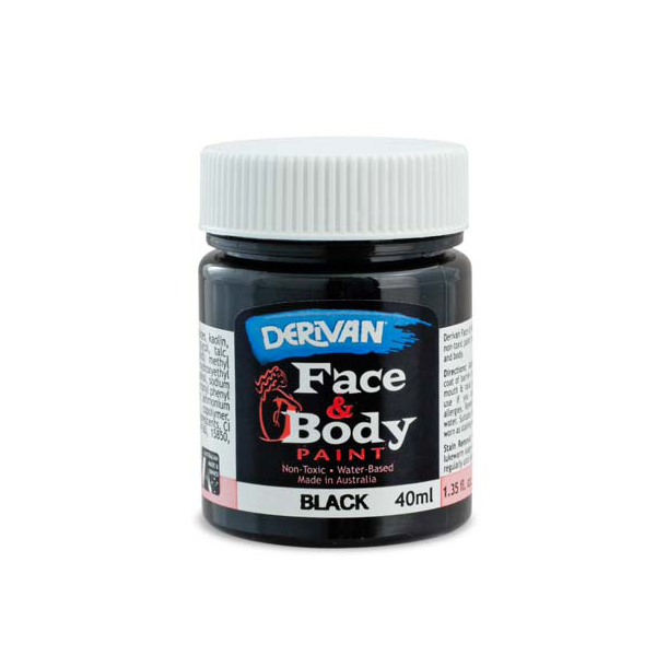 デリバン フェイス＆ボディペイント ブラック 40ml | ゆめ画材
