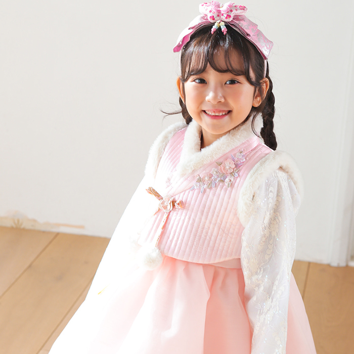 チマチョゴリ用ベスト単品yピンクリッチ(身長115～135cm lサイズ) 単品