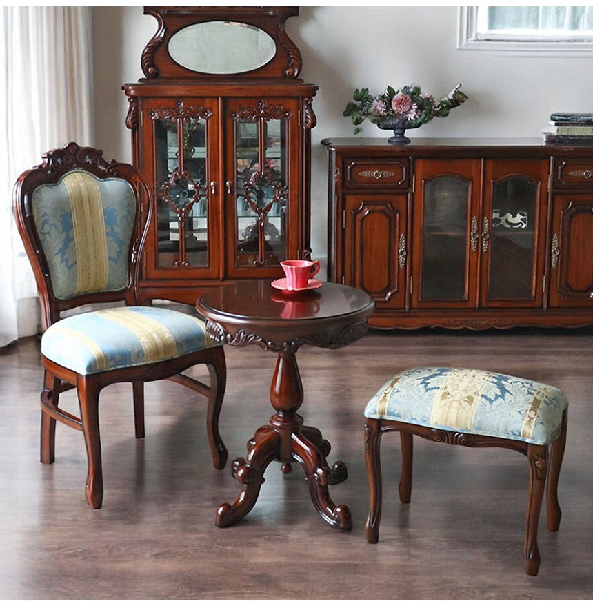 マリナカッシーリ 猫脚スツール (ストライプブルー）｜Y-KAGU(輸入家具