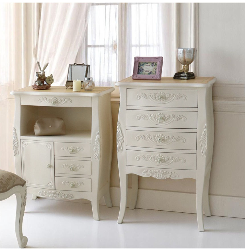 ヨーロピアンクラシック 4段チェスト（引出） （アイボリー） 幅60cm