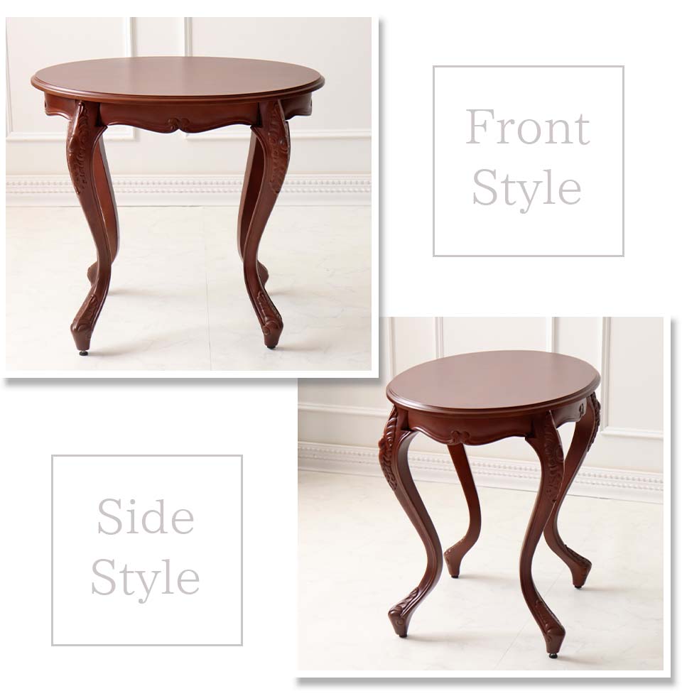 サイドテーブル 猫脚 輸入家具 アンティーク調 コーヒーテーブル 木製