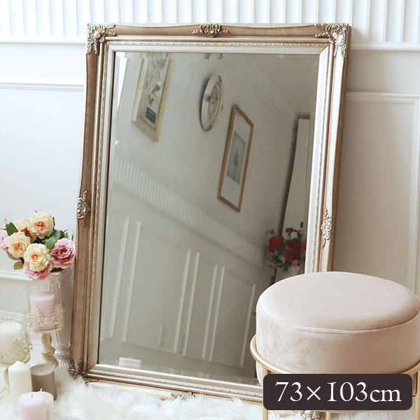 ウォールミラー 100cm 大きい 鏡 おしゃれ クラシック シャンパン