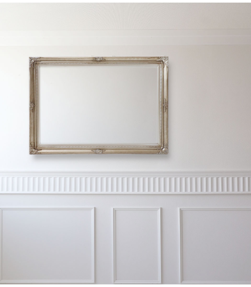 ウォールミラー 100cm 大きい 鏡 おしゃれ クラシック シャンパン