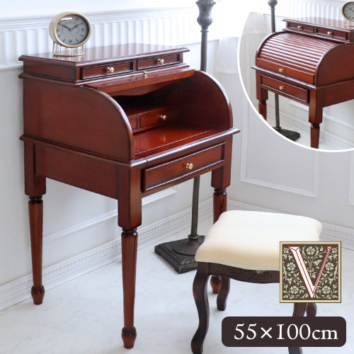 デスク ライティングビューロー おしゃれ 幅55cm 蛇腹 アンティーク