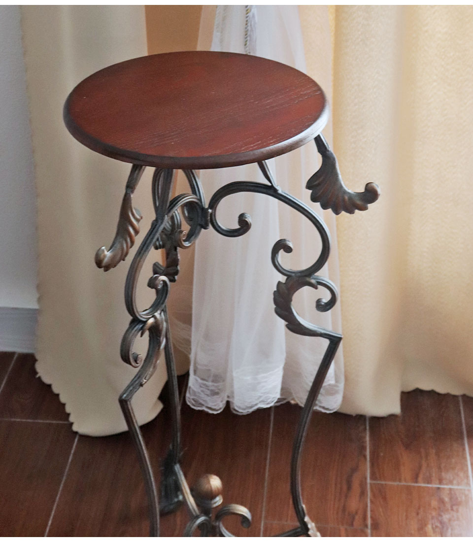 アンティーク調 アイアンフラワースタンド サイドテーブル｜Y-KAGU