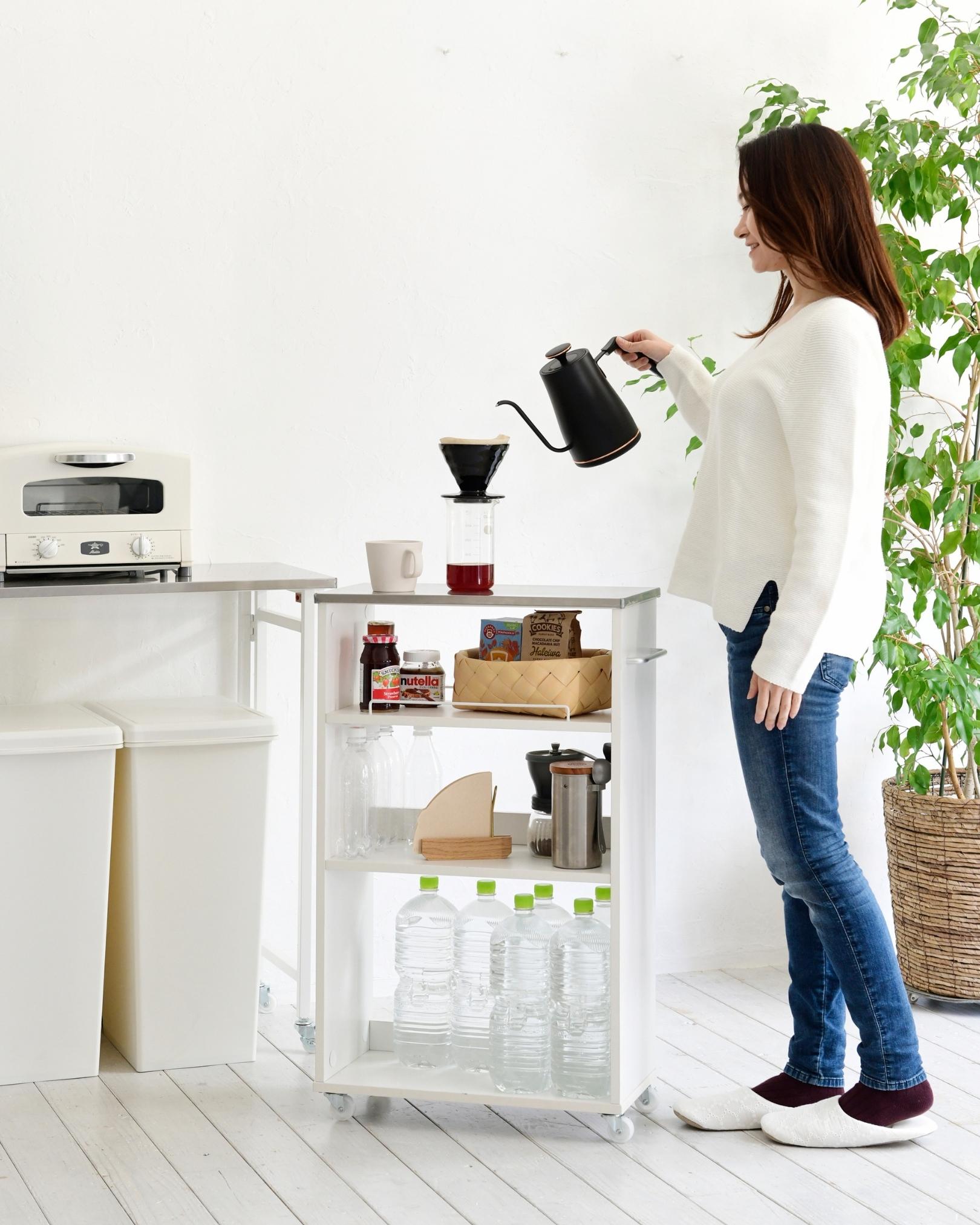 キッチンワゴン キャスター付き ステンレス天板 RSW-24 | 山善ビズコム