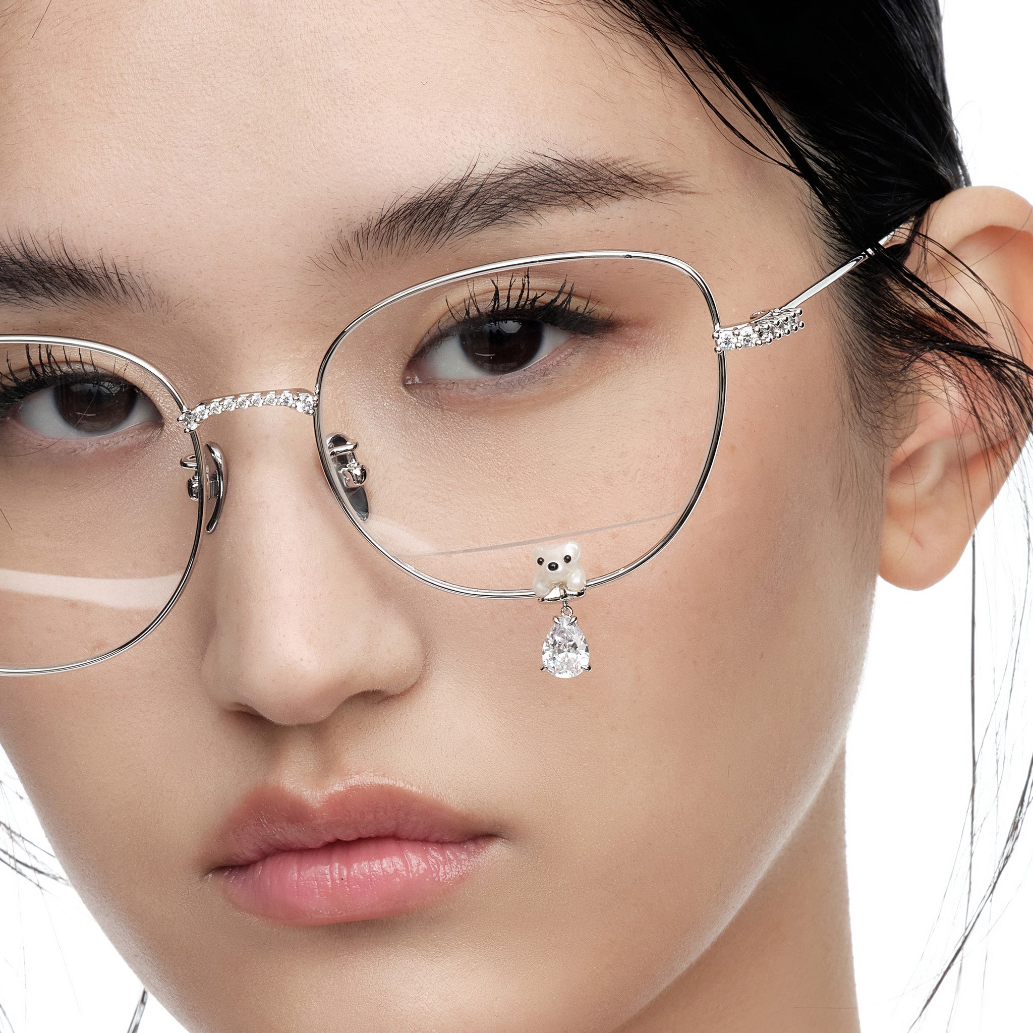 Paradise / Flocked Bear Decorative Gemstone Pendant Glasses – YVMIN