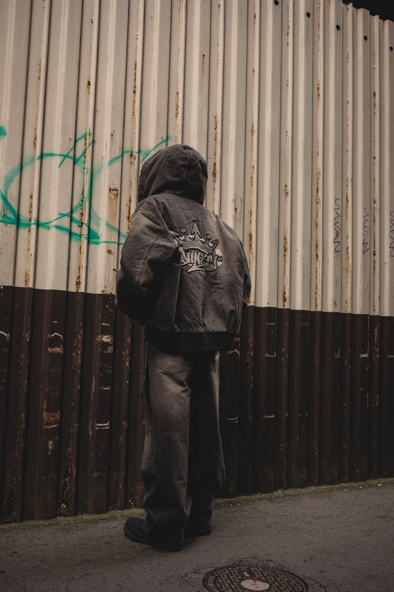 King Logo Slub Denim Zip Hoodie – YZ