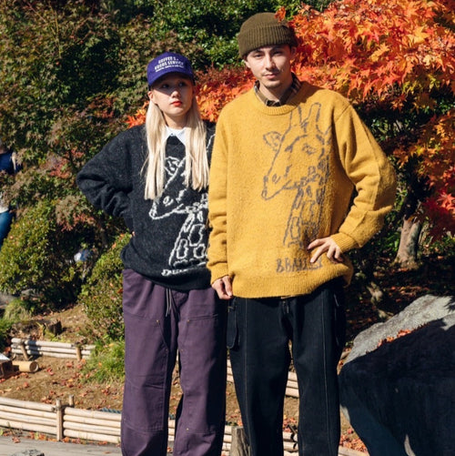 Brushed giraffe jacquard knit – YZ