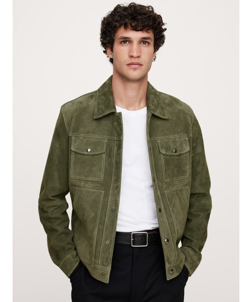 コート ジャケット スエードレザー トラッカージャケット メンズ