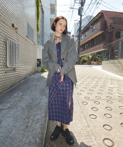 SLY（スライ） ワンピース FRONT HOOK CHECK CAMI OP フロントホック