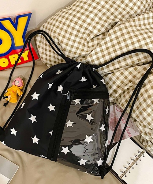 VIBGYOR デイバック リュック FReePLACe/クリアポケット ドット柄