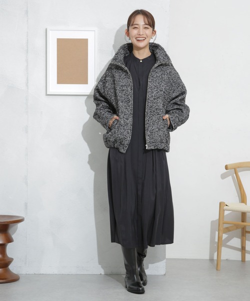 NANO universe（ナノ・ユニバース） コート アウター ツイードジップ