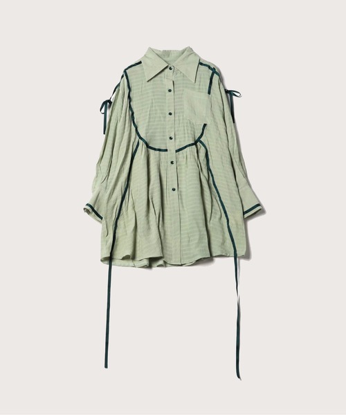 LA POMME petit（ラポミ・プチ） シャツワンピース ミントグリーン