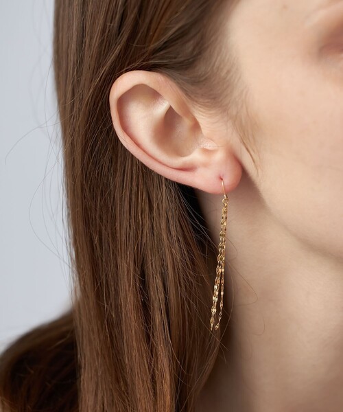 ete（エテ） ピアス ペタルチェーン フリンジ ピアス レディース