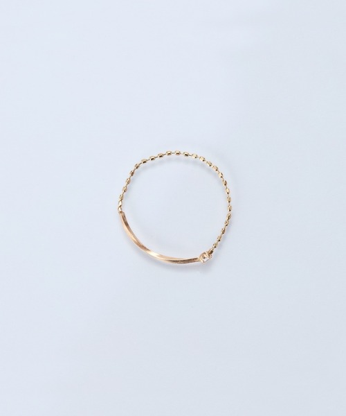 Phoebe（フィービー） 指輪 リング 「K10」プレートビジューチェーン