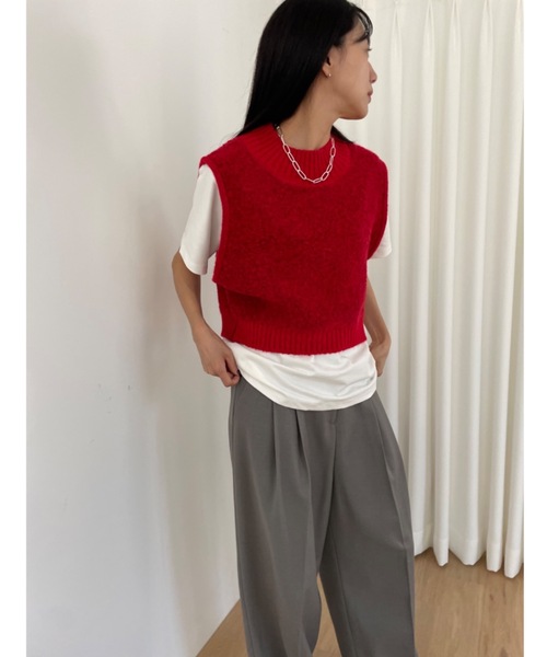 Didot.showroom ベスト ジレ 「DIDOT.」ブークレ ニット ベスト