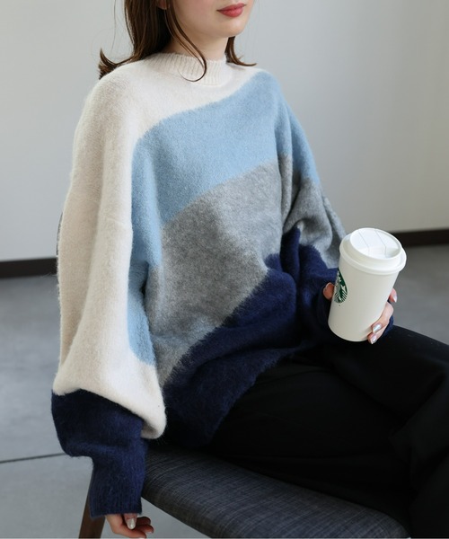 sakishimatokyo ニット セーター モヘアタッチグラデーションニット