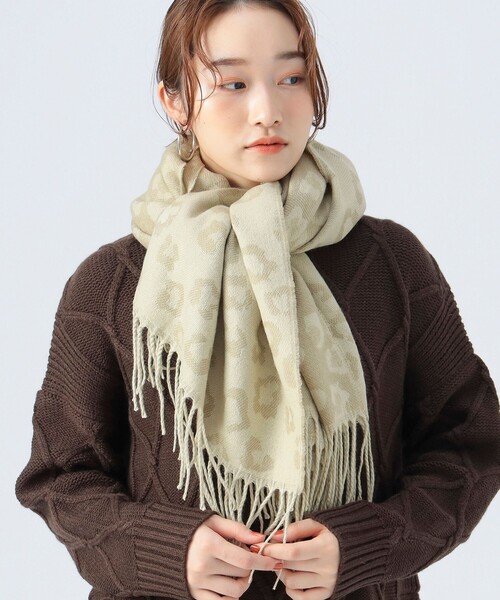 BEAMS HEART（ビームス ハート） ストール マフラー レオパード柄ジャ