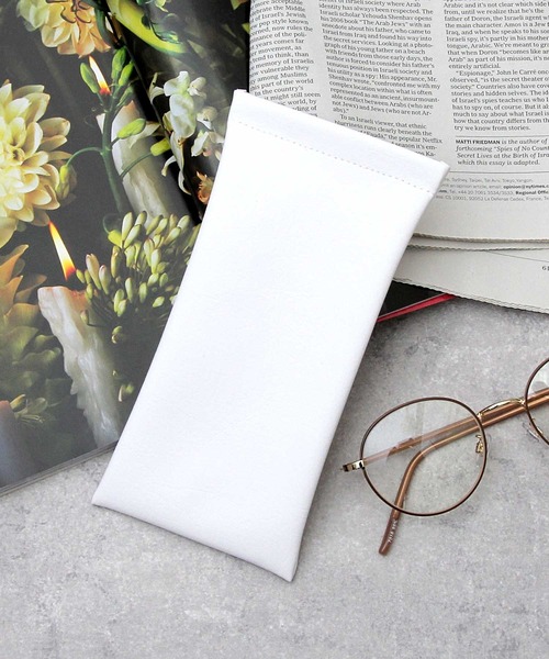 A.M.S. ポーチ ソフトレザー調（合成皮革） 片口 メガネケース メンズ