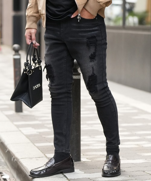 adamsJUGGLER（アダムスジャグラー） ジーンズ バーティカルダメージ