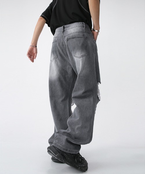 Ressaca（レサーカ） ジーンズ ルーズシルエット ハードクラッシュ