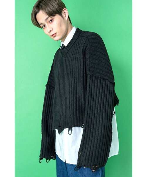 セーター ニット a.p.o.v. -ankoROCK's select-ダメージオーバーサイズ